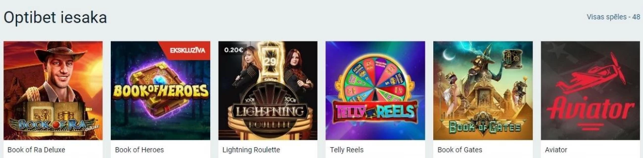 Optibet.lv spēļu automāti
