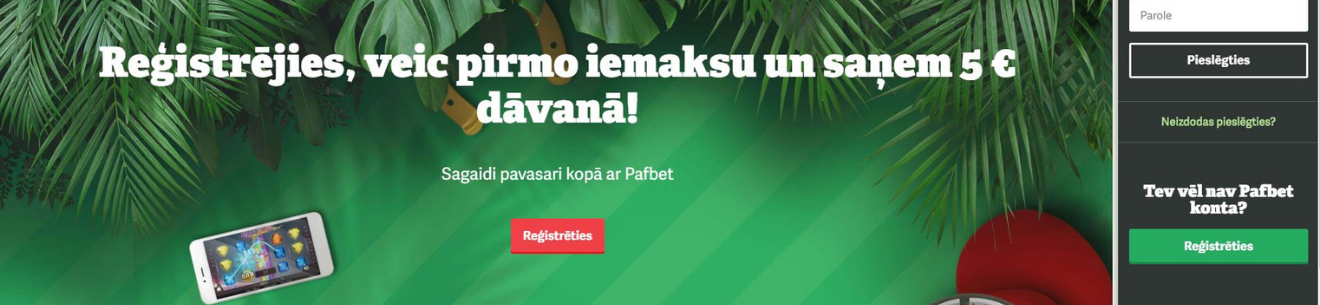 Pafbet totalizatora jaunu spēlētāju bonuss